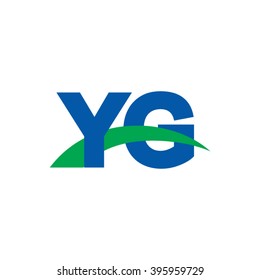 YG initial overlapping swoosh letter logo blue green