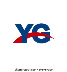 YG initial overlapping swoosh letter logo blue red