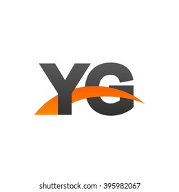 YG initial overlapping swoosh letter logo black orange