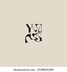 YG letter bold style and luxury concept curved typography monogram elegant initial logo