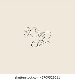 YG letter initial royal design minimalist style curve monogram elegant concept logo