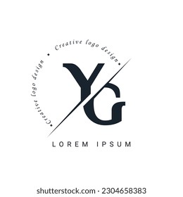 YG Letter Logo Design with a Creative Cut. Creative logo design