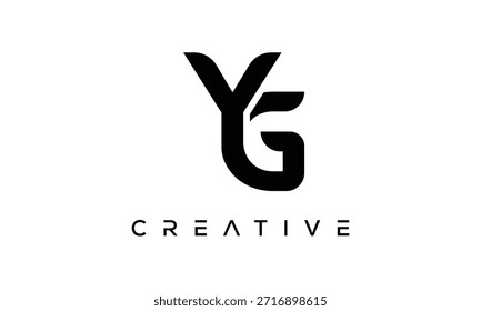 Logotipo del monograma de la letra de YG para la identidad creativa moderna de la marca
