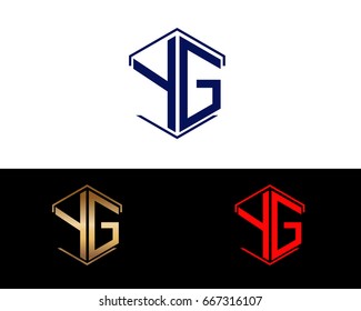 YG letters linked with hexagon shape logo
