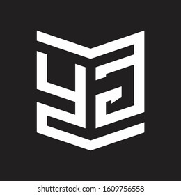 YG Logo Emblem Monogram With Shield Style Design Template Isolated On Black Background