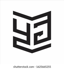 YG Logo Emblem Monogram With Shield Style Design Template Isolated On white Background