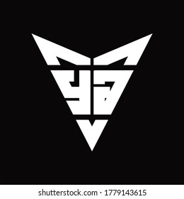 YG Logo monogram with back drop shape logo design template