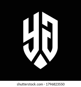 yg logo monogram with emblem shield style design template