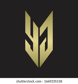 YG Logo monogram with emblem style isolated with gold colors
