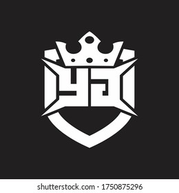 YG Logo monogram isolated with shield and crown design template