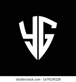 YG logo monogram with shield shape design template