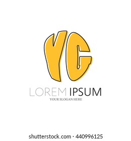 YG Logo. Vector Graphic Sphere Branding Letter Element. White Background