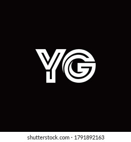 YG monogram logo with abstract line design template