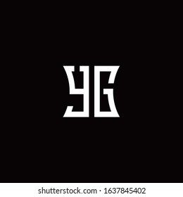 YG monogram logo with curved side style design template