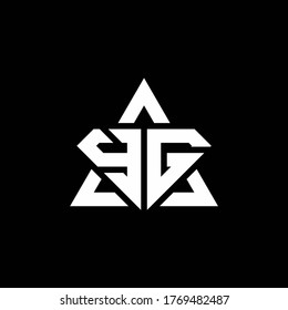 YG monogram logo with diamond shape and triangle outline design template
