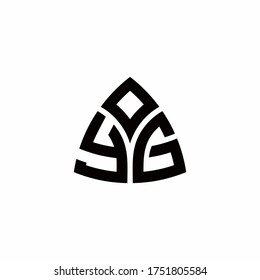 YG monogram logo with modern triangle style design template isolated on white background