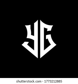 YG monogram logo with a sharp shield style design template