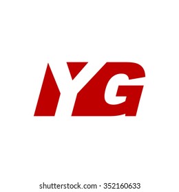 YG negative space letter logo red