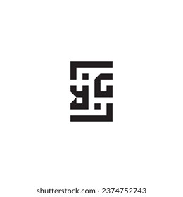 YG square concept retro logo in high quality professional design that will print well across any print media