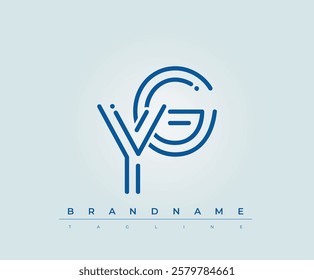 YG Technology Letter Logo Template. This tech letter logo is a graphic mark that uses letters to represent a technology company.