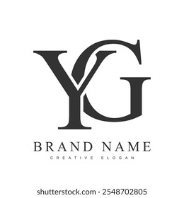 YG trendy logotype template. Initial letter y and g classic font style. Creative logo for company name or identity. Vector illustration.