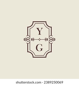 YG Vintage Hochzeit-Logo in hochwertigem professionellem Design, das gut in allen Printmedien drucken wird