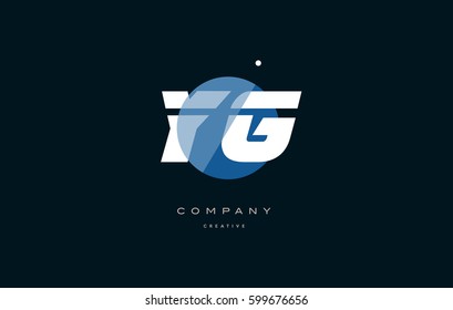 yg y g  blue circle dot big font alphabet company letter logo white design vector icon template 