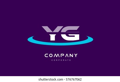 yg y g cyan magenta blue letter combination alphabet vector company logo icon sign design template 