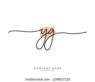 YG Y G Initial handwriting logo template