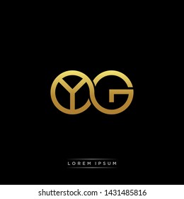 YG Y G initial letter linked circle capital monogram logo modern template