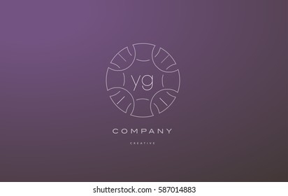 yg y g monogram lineart vintage retro flower alphabet company letter logo lowercase design creative vector icon template 