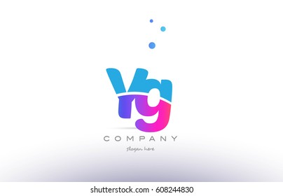 yg y g  pink purple blue white uppercase lowercase modern creative alphabet gradient company letter logo design vector icon template