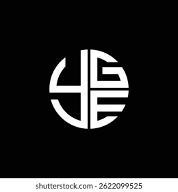 YGE logo YGE icono YGEvector YGE monograma YGEletter YGEminimalista YGE Circle YGEflat Diseño de logotipo abstracto plano moderno único.
