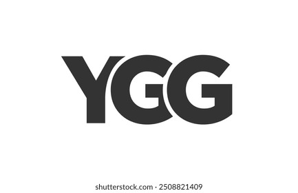 YGG logo design template with strong and modern bold text. Initial based vector logotype featuring simple and minimal typography. Trendy company identity ideal for businesses brand presence.