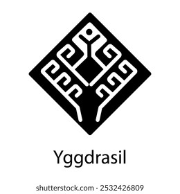 Icono de Yggdrasil en estilo relleno 