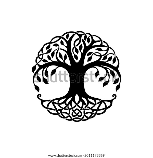 Yggdrasil Scandinavian Mythology World Tree Stock Vector Royalty Free