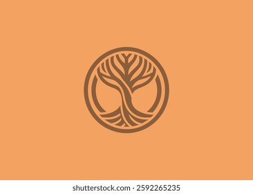 Yggdrasil Symbol Logo – The sacred tree of life, symbolizing connection, wisdom, and the Norse cosmos.