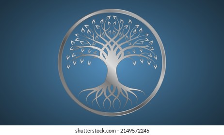 Yggdrasil es un símbolo de la mitología escandinava. Logo geométrico