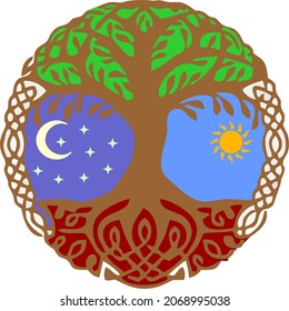 Yggdrasil symbol. Vector. Viking symbol. Tree of life.