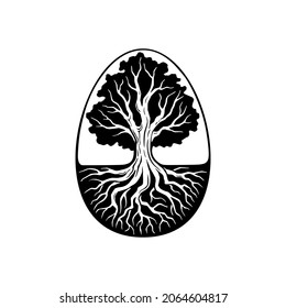 The Yggdrasil tree in the egg.
Vector symbol logo
