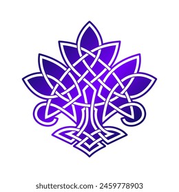 Yggdrasil tree of life Celtic sacred symbol. Celtic astronomy is a magical symbol of rebirth, positive energy and balance in nature. Vector tattoo, logo, print.