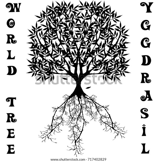 Yggdrasil Vector World Tree Scandinavian Mythology Stock Vector ...