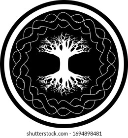 yggdrasil - viking tree of life in the celtic ornamented circle