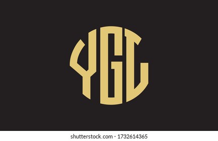 YGL Circle Emblem Abstract Monogram Letter Mark Vector Logo Template