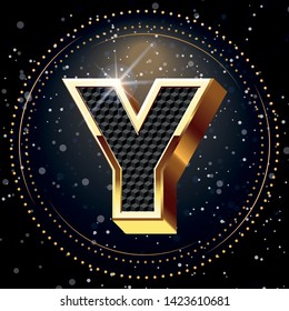 Y-Gold Alphabet and Lighting Background.