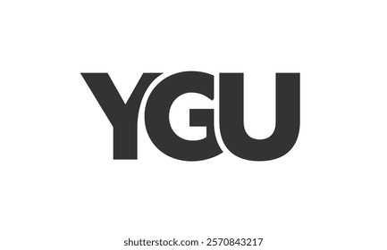 YGU logo design template with strong and modern bold text. Initial based vector logotype featuring simple and minimal typography. Trendy company identity ideal for businesses brand presence.