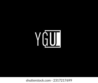 YGU Logo and Graphics Design, Modern and Sleek Vector Art and Icons isolated on black background