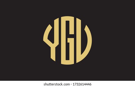Vorlage für das Logo des YGV-Circle Abstract Monogram Letter Vector-Logo