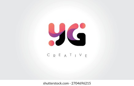 Logotipo Abstractas de degradado YGyg con Formas redondeadas creativas