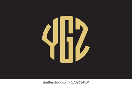 YGZ Circle Emblem Abstract Monogram Letter Mark Vector Logo Template